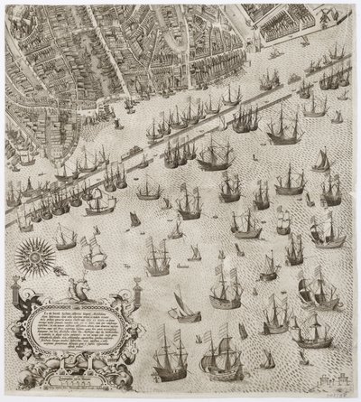 Amsterdam, Primary City of Holland, Most Famous Market of All Europe. Part 4 of a 4-part map of Amsterdam by Pieter Bast